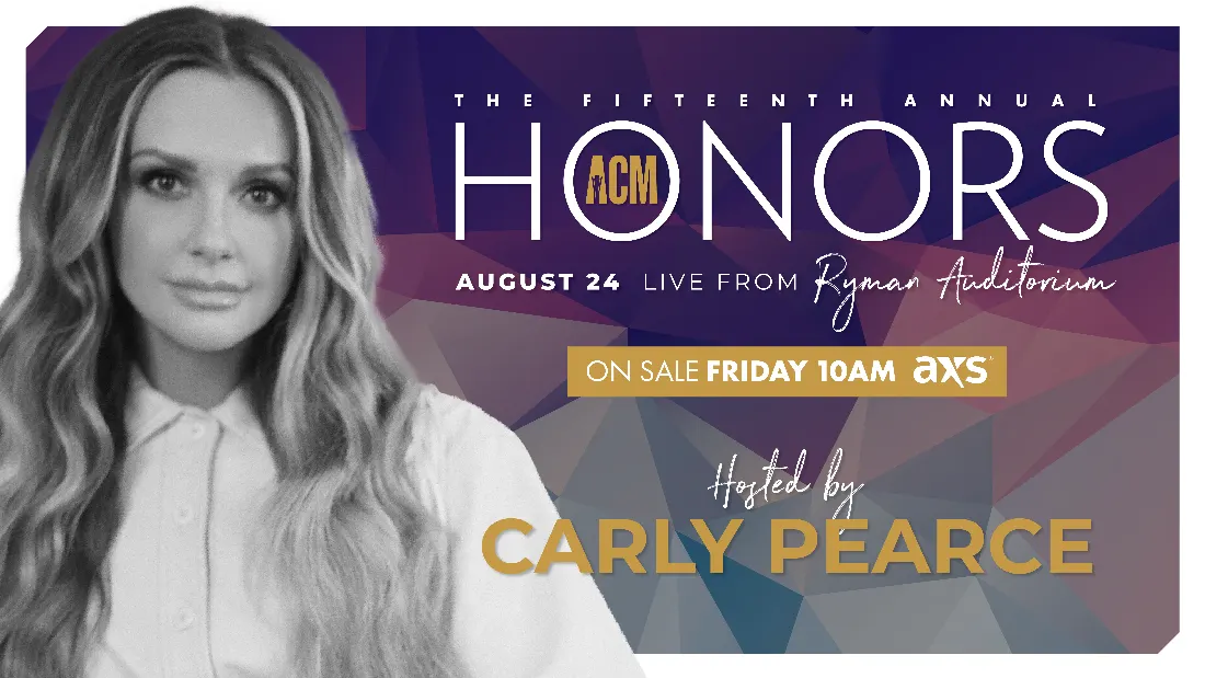 Reigning ACM Female Artist of the Year Carly Pearce Returns to Host the 15th Annual Academy of Country Music Honors™ Wednesday, August 24 at Nashville’s Historic Ryman Auditorium