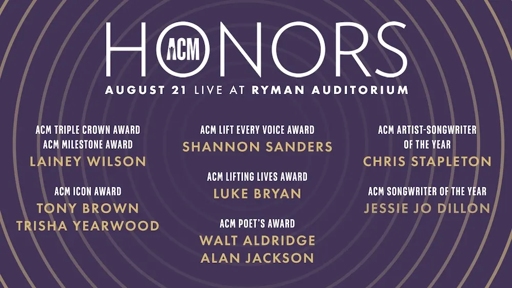 Academy of Country Music® Announces Special Award Honorees Including Luke Bryan, Alan Jackson, Lainey Wilson, and Trisha Yearwood