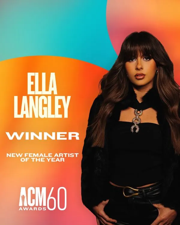 Ella Langley Named ACM New Female Artist of the Year Ahead of 60th ACM Awards on May 8