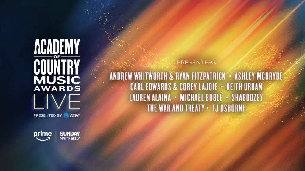 Andrew Whitworth, Ashley Mcbryde, Carl Edwards, Corey Lajoie, Keith Urban, Lauren Alaina, Michael Bublé, Ryan Fitzpatrick, Shaboozey, the War and Treaty, and Tj Osborne Announced as Presenters for the 61st Academy of Country Music Awards