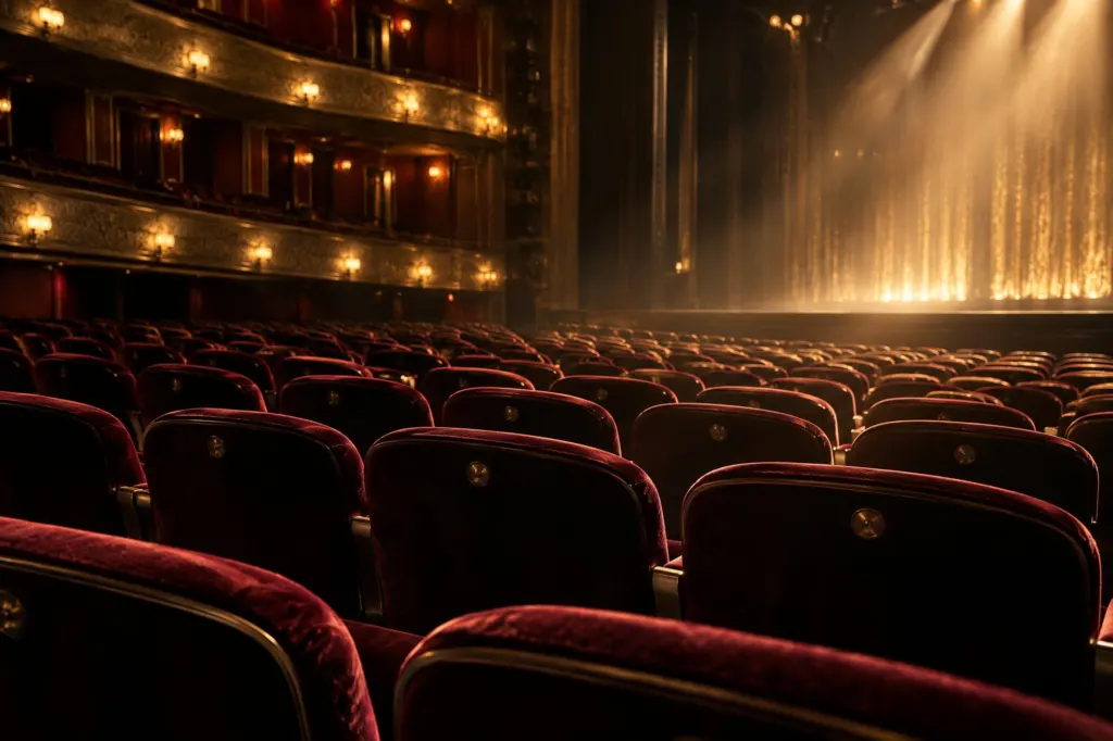 Theater seats under stage light
